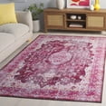 thumbnail image 3 of SAFAVIEH Tucson Rorie Medallion Machine Washable Area Rug, Burgundy/Pink, 4' x 6', 3 of 13