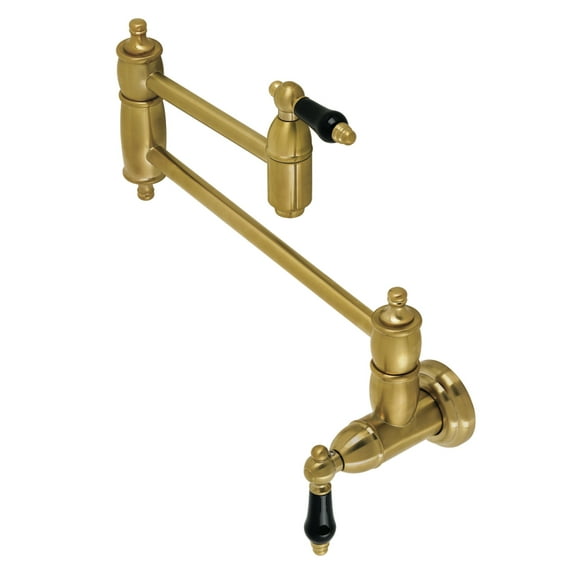 Kingston Brass KS3107PKL Duchess Wall Mount Pot Filler Faucet, Brushed Brass