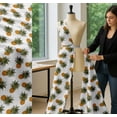 thumbnail image 5 of Soimoi White Cotton Poplin Fabric Pine Fruits Decor Fabric Printed Yard 56 Inch Wide, 5 of 7