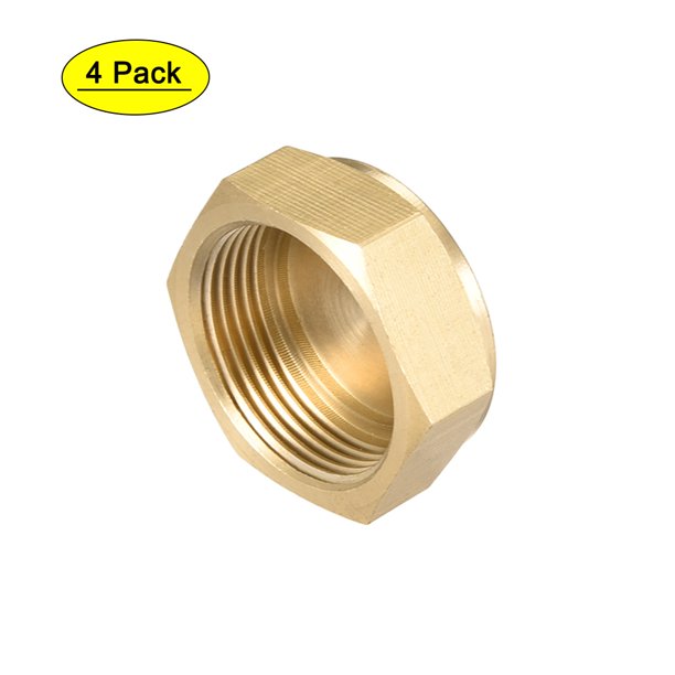 Brass Female Pipe Fitting Cap M2515 Hex Head End Plug Connector 4 Pcs 