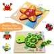 thumbnail image 4 of Rompecabezas de madera Bebe, juguetes Montessori para niños de 1, 2, 3 y 4 años, juegos de coches para bebés, aprendizaje educativo, rompecabezas empotrado, con marco, 4 of 5