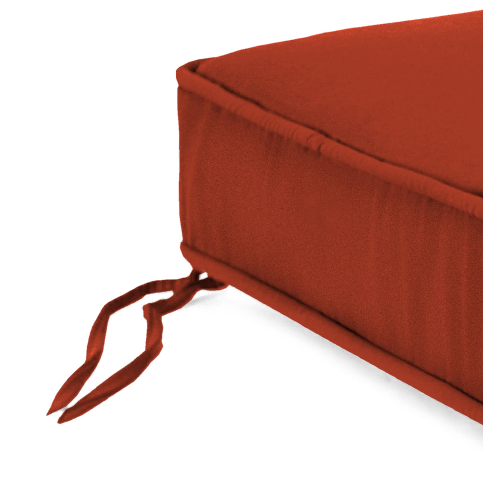 Jordan Manufacturing Sunbrella 21.5" x 22.5" Canvas Terracotta Red Solid Rectangular Outdoor Deep Seat Chair Cushion Set with Ties and Welt