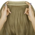 thumbnail image 4 of Youloveit Synthetic Hair Extension Hair Piece Ash Blonde Curly Wavy with Invisible Transparent Wire Adjustable Size Removable Secure Clips in Curly Wavy Hidden Secret Hairpiece for Women, 4 of 7