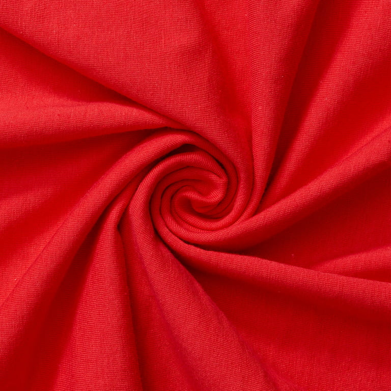 Cotton Jersey Lycra Spandex knit Stretch Fabric 58/60 wide (Red)