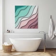 thumbnail image 3 of Green Ombre Wall Art Painting on Canvas, Modern Geometric Abstract Dark Red Cream Canvas Art Home Prints Wall Art Framed Modern Artwork for Living Room Bedroom Wall Decor 16x16in, 3 of 9