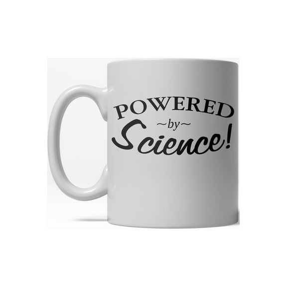 Powered By Science Funny Nerdy Scientific Atoms Ceramic Coffee Drinking Mug 11oz Cup