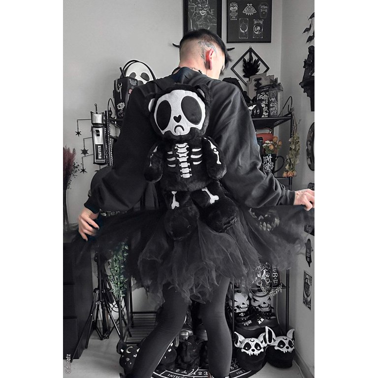 Emo bear backpack Punk rock teddy bear backpack faux leather – PlushThis  main image 3