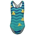 thumbnail image 4 of Little Yellow Ducks Swimsuit Animal Print Swimwear One Piece Holiday Swim Graphic Bodysuit High Cut Bathing Suits Ladies Push Up, 4 of 7