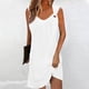 thumbnail image 2 of vestido casual de mujer vestido de verano vestido lencero vestido fruncido cita diaria salir moda correa básica sin mangas ajuste suelto blanco / 3xl, 2 of 5
