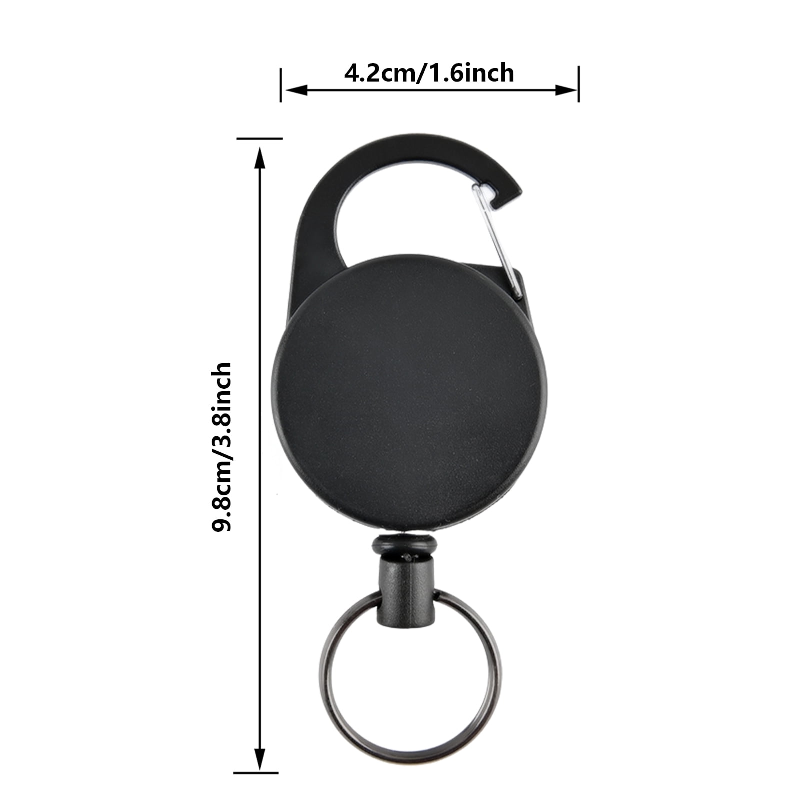 Retractable Key Ring Heavy Duty Black Key Chain Extender for Personnel ...