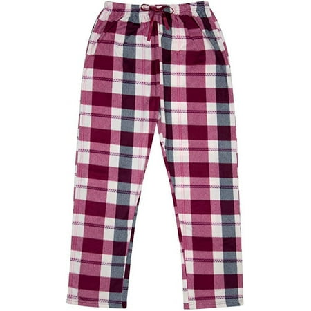 North 15 Women's Super Cozy Minky Fleece Plaid Pajama Bottom-L1527-Des19-M