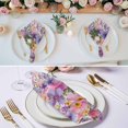 thumbnail image 3 of Farmhouse Flowers Cloth Napkins, Spring Watercolor Purple Pink Floral Beige Washable and Reusable Dinner Napkins Set of 4, Table Napkin for Kitchen Party Birthday Wedding Hotel Housewarming 20"x20", 3 of 9