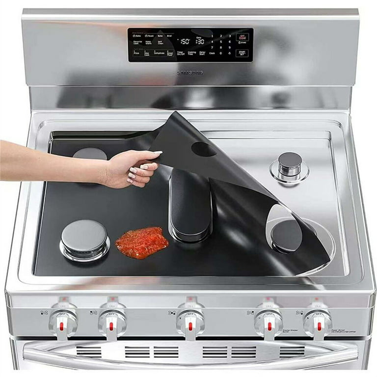 Stove Wrap Stove Top Liner Splatter Guard Value Pack Kit - Fits All Electric GAS Compatible with Samsung GE Whirlpool LG and More, Free Oven Liner