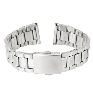 HOMEMAXS Replacement 18-22mm Stainless Steel Watch Band Strap with Straight End Deployment Buckle (Silver)