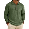 thumbnail image 2 of Havenx Slub Cotton Linen Polo Shirts for Men Long Sleeve Button Down Polo Shirts Collared Golf Shirt Athletic Golf Summer Ultra Comfortable Clothes,Camouflage Green 3XL, 2 of 7