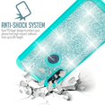 thumbnail image 4 of Value Pack + for Moto E (2020) Moto E7 with Tempered Glass Glitter Hard Case Hybrid Cell Phone Case Glitter Shock proof Edge Slim Bumper Scratch Cover (Teal), 4 of 4