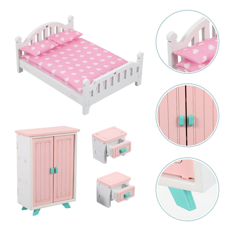 1PC/1Set Miniature Practical Bathroom Bed Room Dollhouse Accessory Comb  Mirror Small Scissors Model Kids Toys