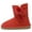 RED, variant on Dream Pairs New Kids/Girls Classic Mid Snow Boots Winter Flat Shoes Faux Fur Shorty-Pompom Chesnut Size 10
