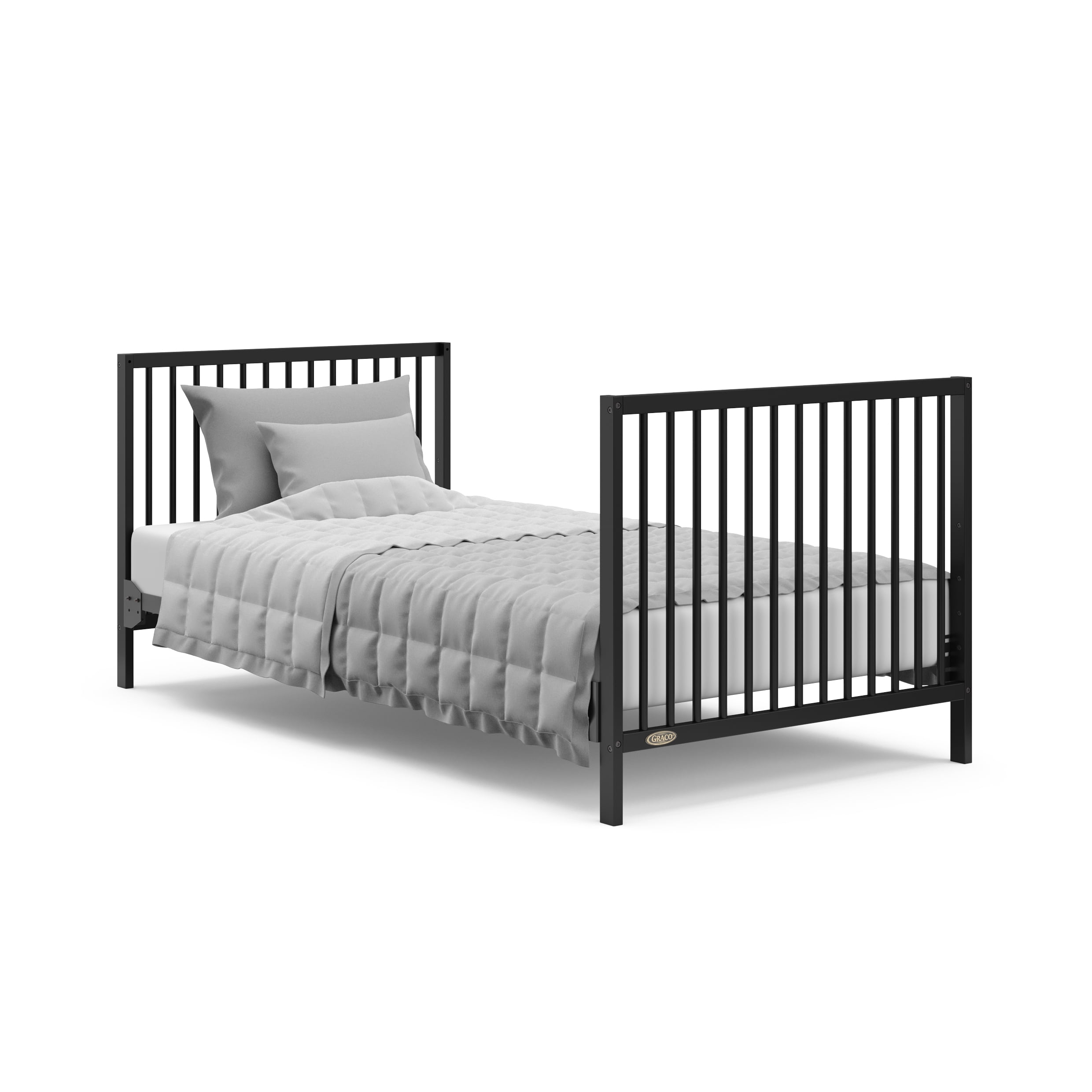 Graco Teddi 4-in-1 Convertible Mini Baby Crib with Mattress, Black