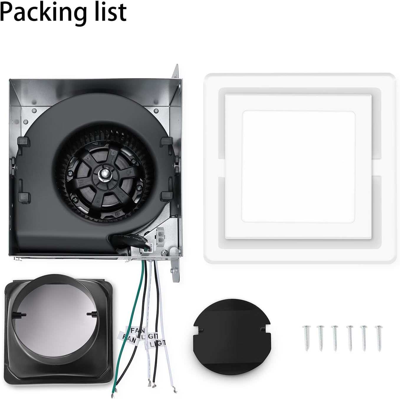 Bathroom Exhaust Fan with Light 110 CFM Quiet 6500K 800LM Household Ventilation Fan Light Combo, Energy Saving Ceiling Mount Bathroom Air extractor, Multipurpose Bath Extractor Easy to Install