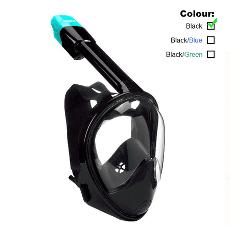 ROADWI NEW Full Face Snorkel Mask Easy Breath Panoramic 180 View with Anti Fog Anti Leak 100% Silicone Skirt Dry Snorkel Technology Scuba Diving Mask For Adults ( SIZE: