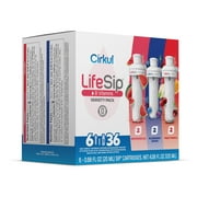 Cirkul LifeSip Flavor Cartridge Variety Pack, 6-Pack (2 Fruit Punch, 2 Blueberry Grape, 2 Watermelon)