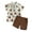 Brown, variant on Baby Toddler Boy Outfits 2T 3T 4T 5T Clothes Summer Kids Pattern Short Sleeve Button Down Shirt Shorts Set