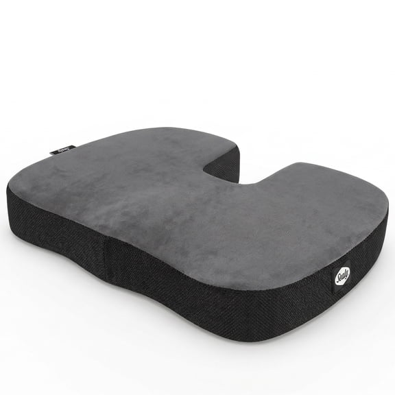 Sealy Posturepedic Seat Cushion for Office Chair, Car Seat, and Home, Gray/Black