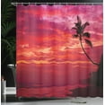 thumbnail image 3 of Ambesonne Ocean Shower Curtain, Tropical Island Beach Palms, 69"Wx75"L, Red, 3 of 4