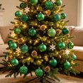 thumbnail image 7 of Fllostpr 24PC Electroplated Christmas Ball Ornaments, Shatterproof Hanging Decor Set for Xmas Tree Wreath Garland Party Indoor, Green 2.4", 7 of 7