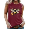thumbnail image 2 of Sakmal Sleeveless Womens Tank Tops Plus Size Red Graphic Crew Neck Comfort Fit Bee Summer Casual Tank Tops, 2 of 4