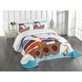 thumbnail image 3 of Ambesonne Sailor Quilted Bedspread Set 3 Pcs, Sailor Anchor Parrot Print, Queen Size, Multicolor, 3 of 5