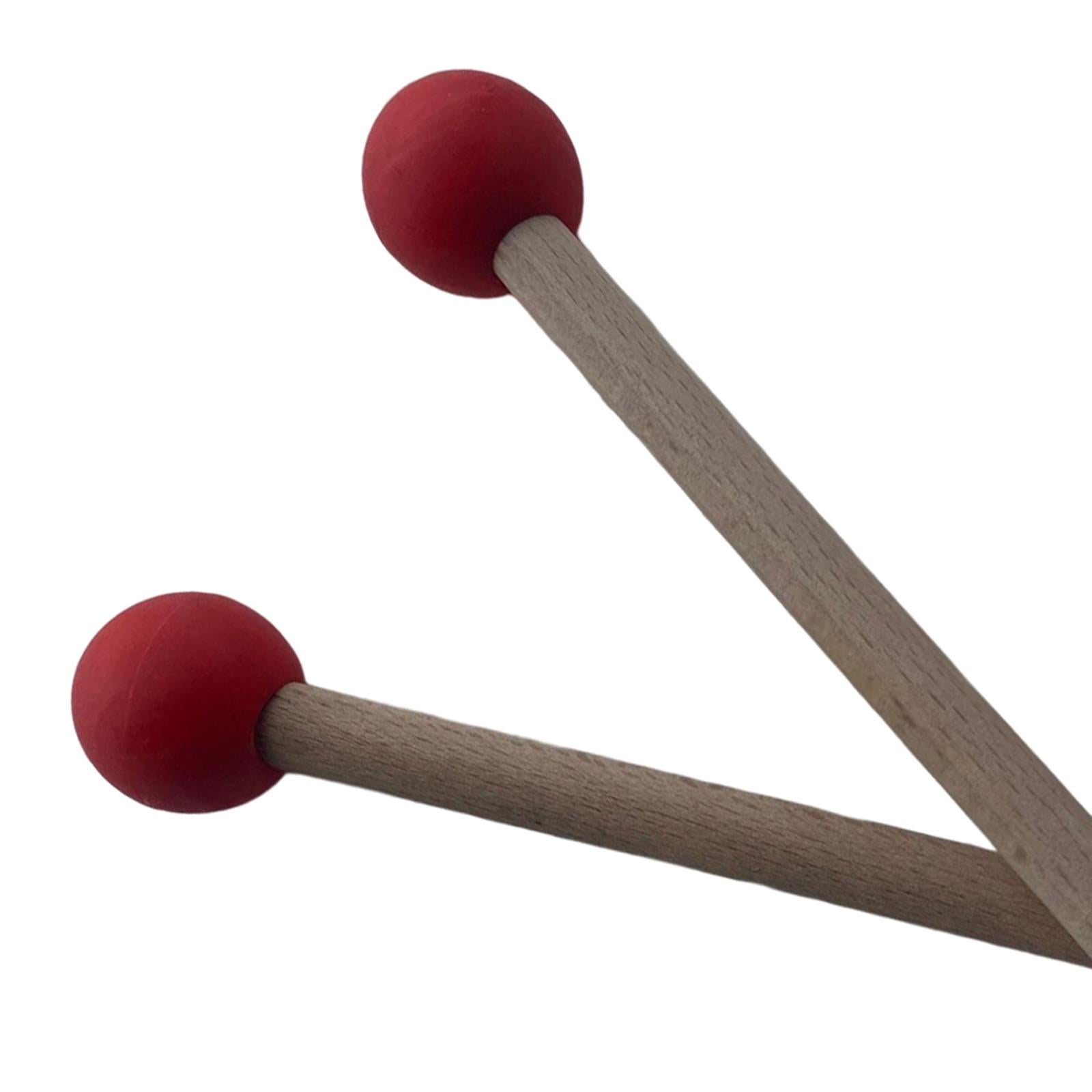 Cheerock 1 Pair Percussion Mallets, 8 Inch Mallets Percussion Stick with  Rubber Head and Handle, Wood Drum Mallets for Tongue Drum Glockenspiel