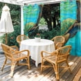 thumbnail image 4 of Abstract Turtle Outdoor Curtains for Patio Waterproof, Watercolor Teal Decoration Grommet Curtains for Porch Outside Privacy Drape for Gazebo Garden Pergola, 1 Panel, 54x95in, 4 of 9