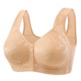 thumbnail image 2 of CFLVAEK Plus Size Bras for Senior Women Comfy Front Closure Wireless Bra Comfort Full Coverage Everyday Bras Push Up Sleep Bras for Large Breast Beige L, 2 of 3