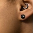 thumbnail image 3 of ZS 1 Pair Black Crystal Ear Plug Tunnels Stainless Steel Ear Gauge Expander Stretcher Body Piercing 0g 00g, 3 of 4