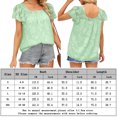 thumbnail image 2 of Tops De Encaje Tops de encaje para mujer, tops de verano con cuello cuadrado a la moda para ir de compras (verde L) Ygjytge para Mujer Verde T XXL, 2 of 6