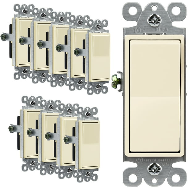 ENERLITES 3Way Decorator Paddle Light Switch, Gloss Finish, Single