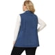 thumbnail image 4 of Women's Plus Size Denim Vests Sleeveless Relax Notched Lapel Vest Sky Blue 3X, 4 of 7