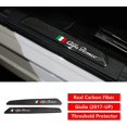 thumbnail image 2 of 2PCS Car Threshold Protection Sticker Decals Trim Real Carbon Fiber Scuff Plate Door Entry Guard compatible with Alfa Romeo Giulia 2017 2018 2019 2020 2021 2022 Accessories -- Stelvio Not Fit (Black), 2 of 4