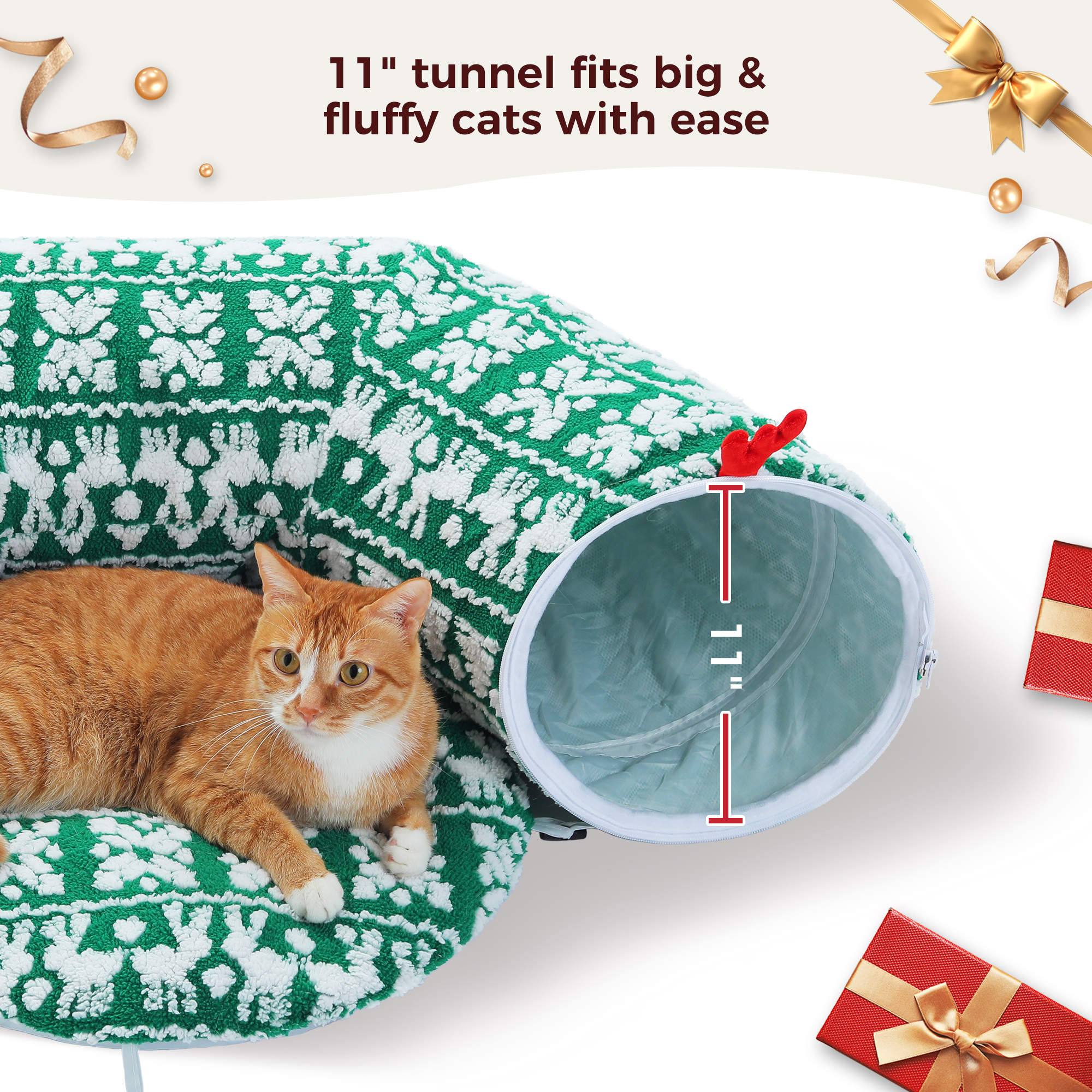 PAWZ Road 34" Cat Tunnel with Plush Ball and Resting Mat photo 5