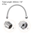 thumbnail image 2 of Uxcell 16" Faucet Supply Line Connector, G3/8 Male x G1/2 Female 304 Stainless Steel Water Supply Hose, 4 Pack, 2 of 6