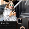 thumbnail image 5 of Desighed for iPhone 12 Pro Max Case 6.7" Shockproof Silicone Cover Ring Holder Magnetic Kickstand Electroplated Soft TPU Frame Anti-Scratch Protective Bumper Phone Cases - Black, 5 of 16