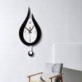 thumbnail image 4 of Pendulum Wall Clock, Glass Decorative Wall Clock, Battery Operated Schoolhouse Black, 4 of 8