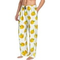 thumbnail image 3 of Mens Pajama Pants - Soft Sleep & Lounge Pants for Men, yellow Bell Pepper Print Cuteness Casual PJ Bottoms Pants with Pockets, 3 of 5