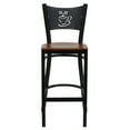 thumbnail image 6 of BizChair Black Coffee Back Metal Restaurant Barstool - Cherry Wood Seat, 6 of 7