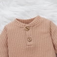 thumbnail image 4 of AMERTEER Newborn Baby Girls Fall Winter Clothes Set Ribbed Knit Long Sleeve Romper Tops Pants 2PCS Outfit Yellow 9-12 Months, 4 of 8