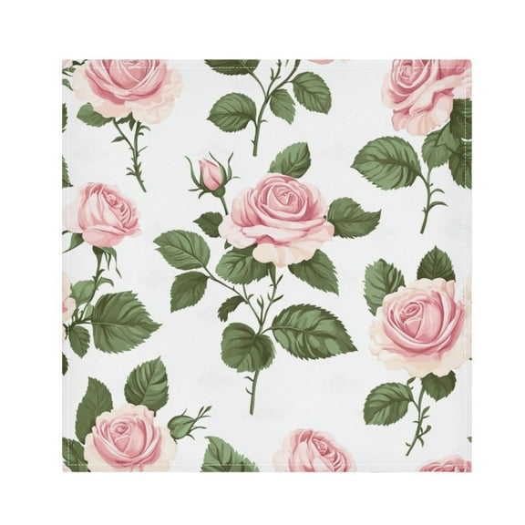 Qxltty Light Pink Roses Napkins 20×20in Perfect for Parties Dinners Weddings Cocktail Housewarming Cloth Napkins Set of 6