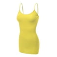 thumbnail image 2 of Essential Basic Women Basic Built In Bra Spaghetti Strap Cami Top Tank - Yellow, M, 2 of 5