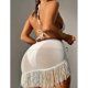 thumbnail image 3 of Women 3Pack Swimsuit Brazilian String Cheeky Halter Bikini Set with Tassel Skirt White L, 3 of 4